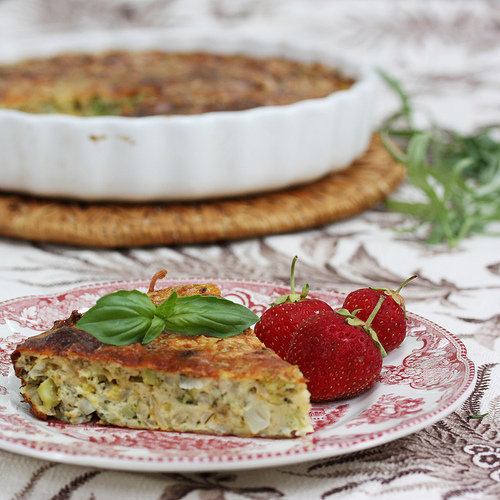 Impossibly Easy Vegetable Pie - a Bisquick Makeover via LizsHealthyTable.com