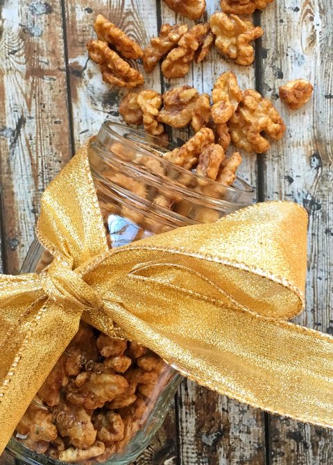 Cinnamon-Spiced Roasted Walnuts via LizsHealthyTable.com