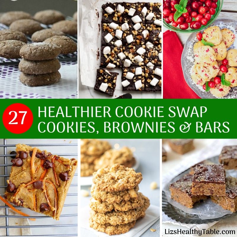 27 Healthier Cookie Swap Cookies, Brownies & Bars via Lizshealthytable.com #cookieswap