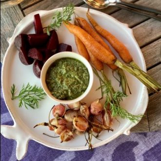Nutty Carrot Top Pesto