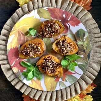 Maple Pecan Stuffed Sweet Potatoes for Thanksgiving