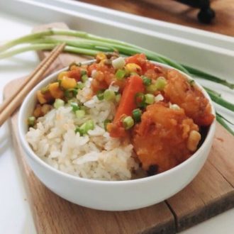 Sautéed Shrimp With Vegetables and Ketchup Sauce
