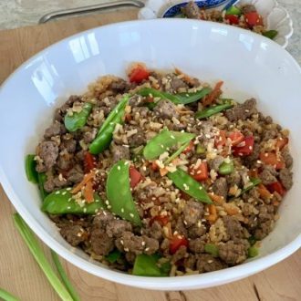 Rainbow Veggie & Beef Fried Rice