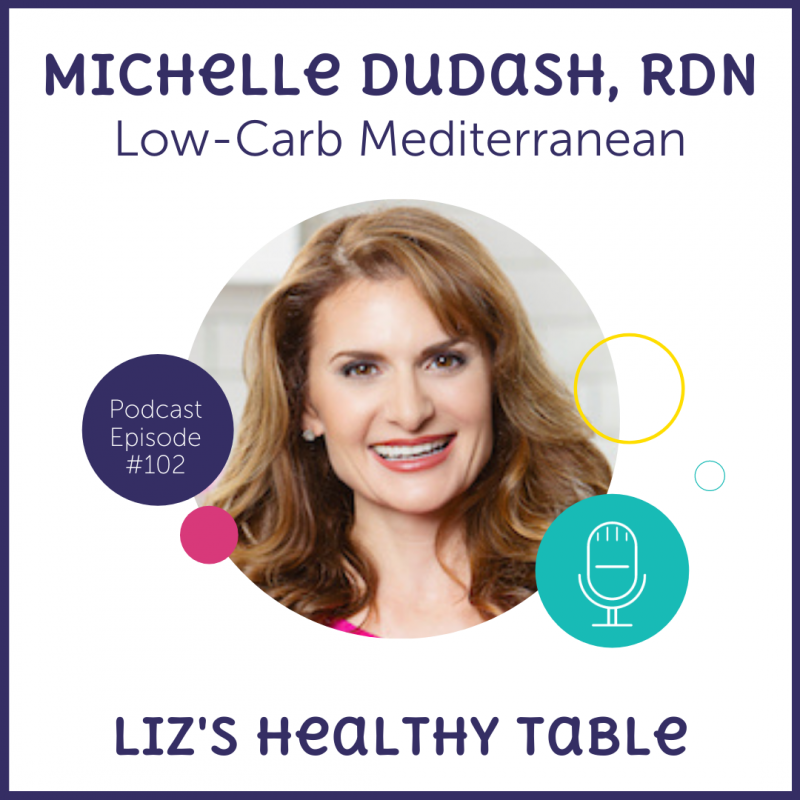 Podcast Episode 102: Michelle Dudash, RDN: Low-Carb Mediterranean + Cookbook Giveaway