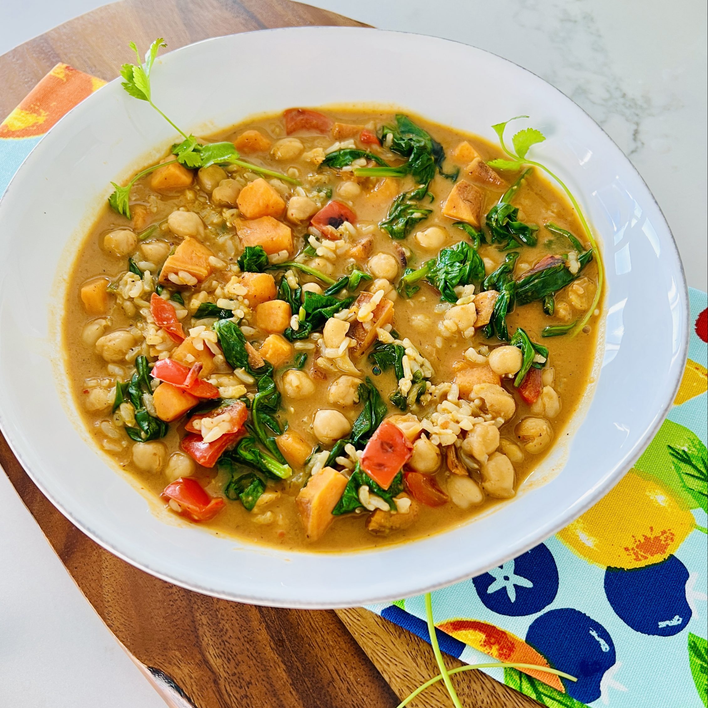 Sweet Potato Chickpea Coconut Soup