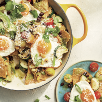 Zucchini & Black Bean Chilaquiles Skillet
