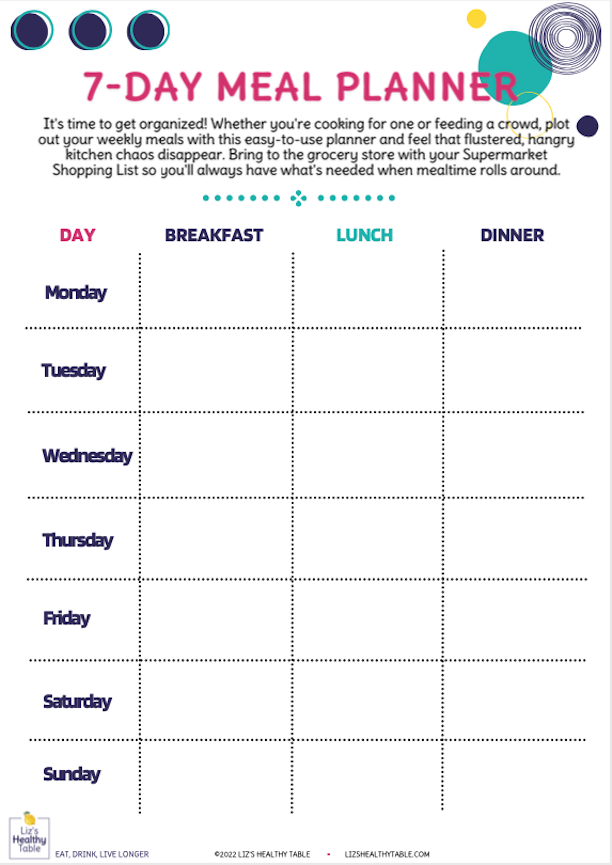 7 Day Meal Planner